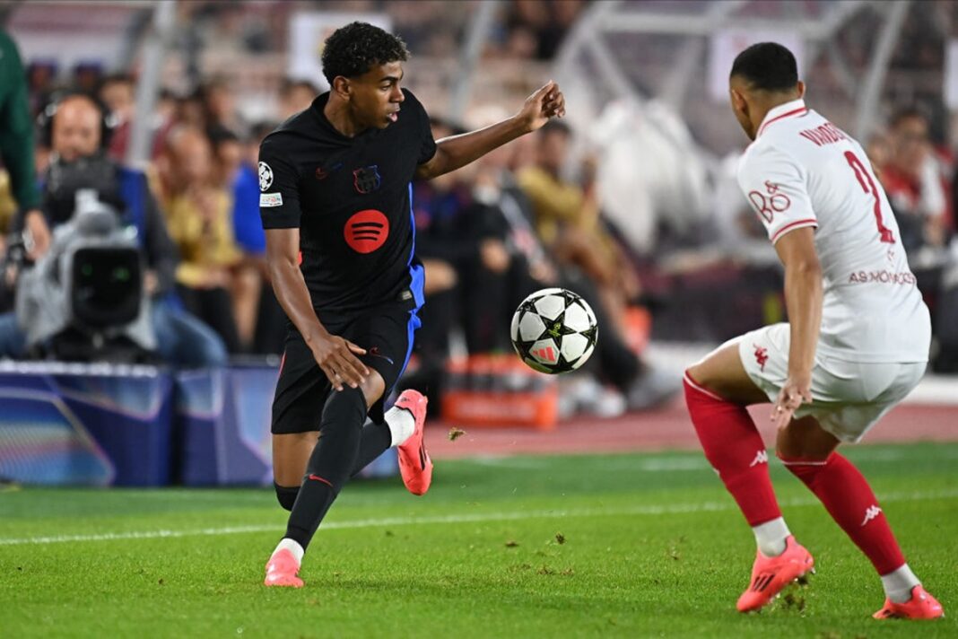 com-yamal-marcando-o-primeiro-na-champions,-barca-perde-para-o-monaco
